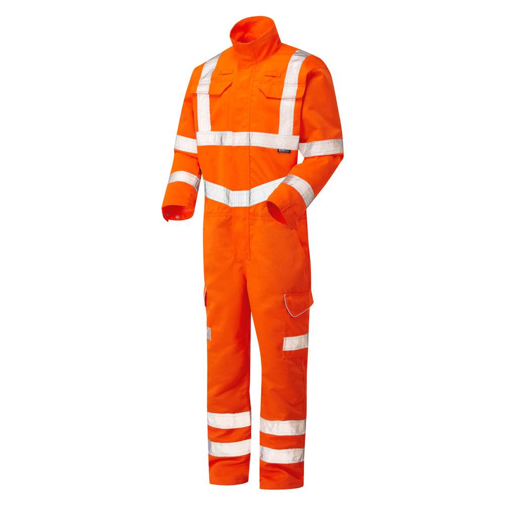 CV01-O-LEO MOLLAND ISO 20471 Cl 3 Poly Cotton Coverall - HV ORANGE -