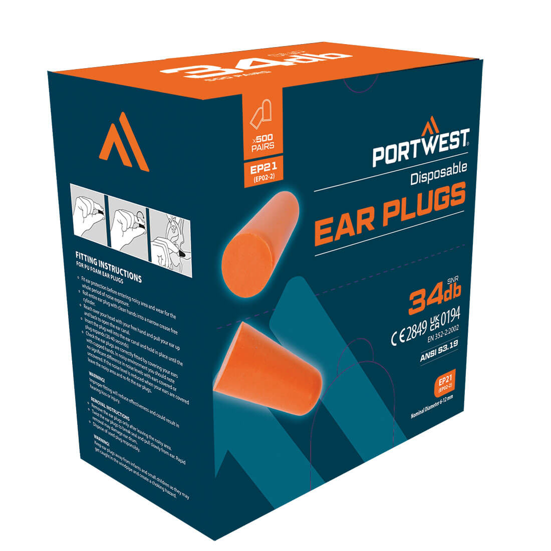 EP21 - Ear Plug Dispenser Refill Pack (500 Pairs)