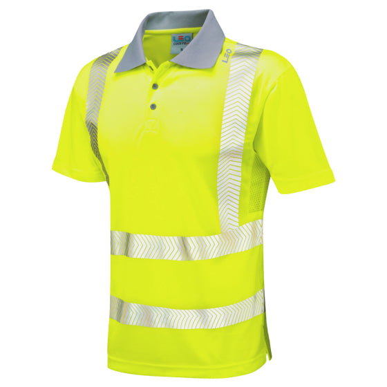 P03-O-LEO WOOLACOMBE ISO 20471 Cl 2 Coolviz Plus Polo Shirt - HV ORANGE